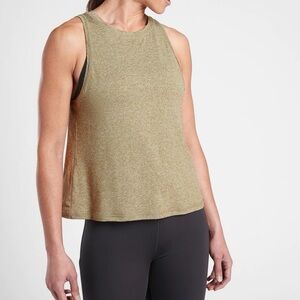 Athleta Uptempo Tank in Shadow Olive Large Crop Sleeveless